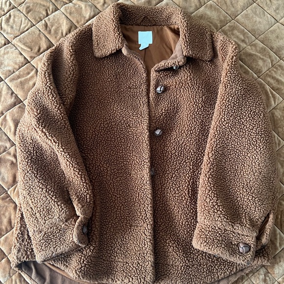 H&M Brown Teddy Jacket - Picture 1 of 2